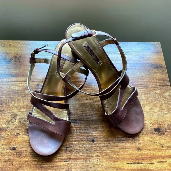 Ecco Shoes - ECCO Women's Brown Leather Slingback Wedge Sandals Size EU40/US10 – Comfortable